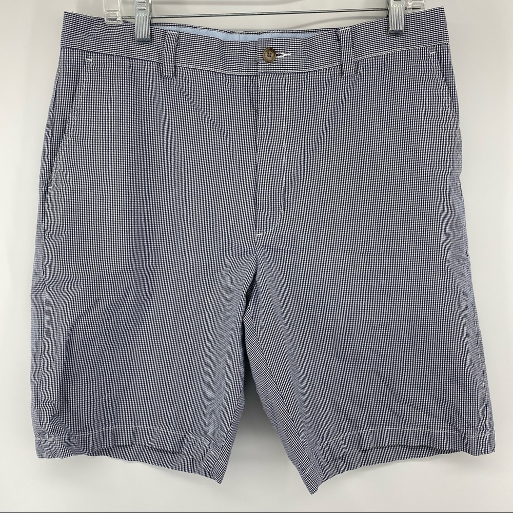 Bobby Jones‎ Sz 35 Navy Blue White Checkered Golf Shorts